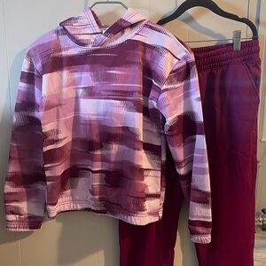 Pink and Purple Hoodie and Pants Set